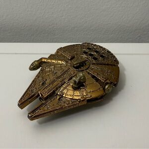Star Wars Gold Millennium Falcon 2004 LFL Hasbro Titanium Diecast Metal Complete